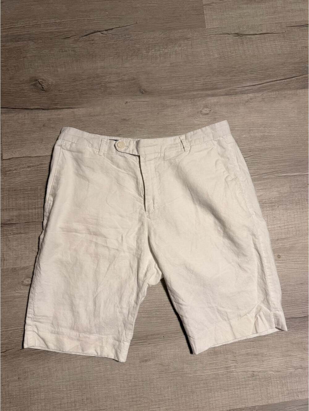 Concepts One Mens White Linen Blend Flat Front Casual Shorts
